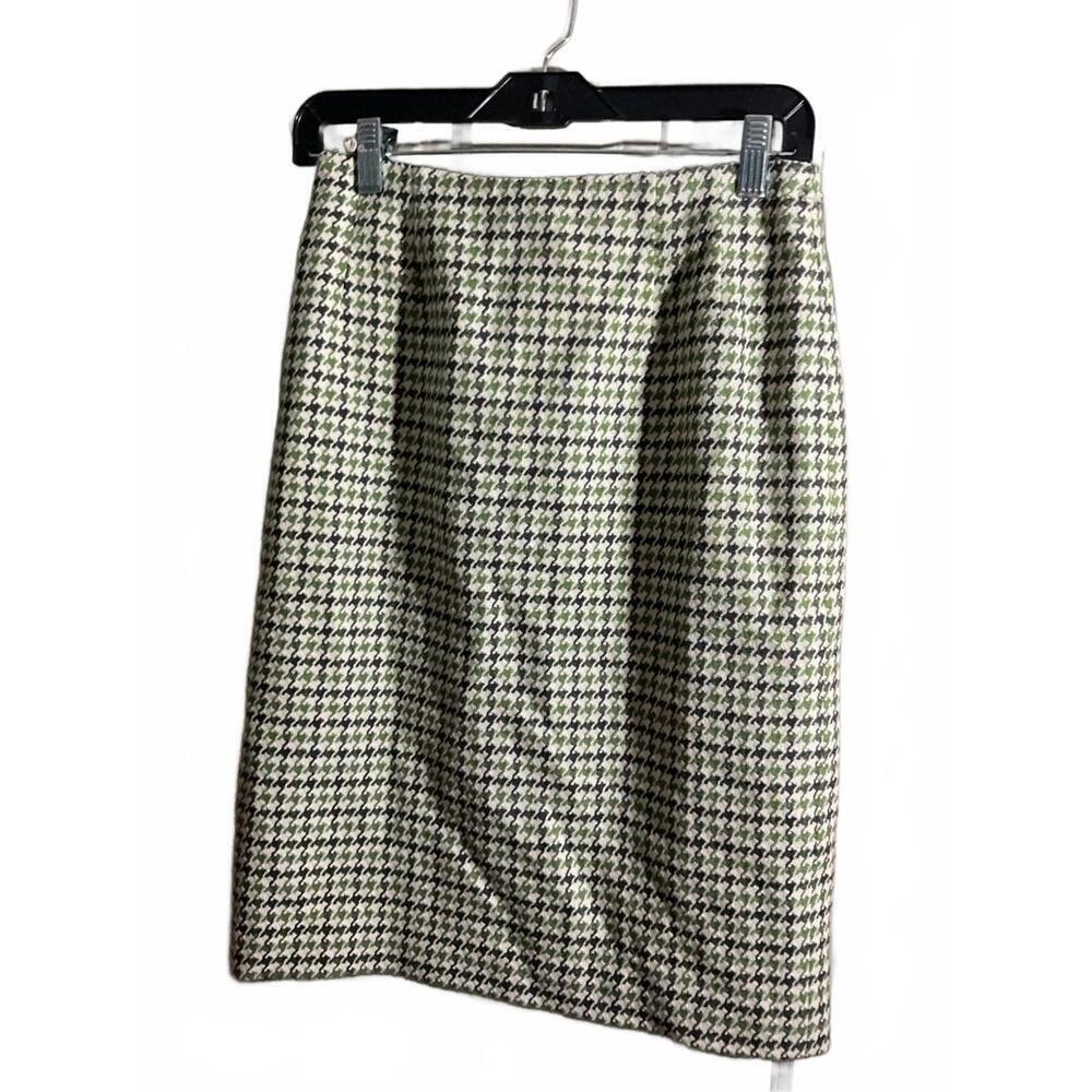 Talbots Classic Wool Houndstooth Pattern Women's Skirt Size 4 Petite